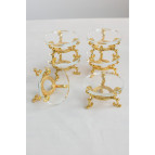 Yaren Style 6'lı Gold Ayaklı Cam Kahve Yanı Lokumluk Seti (6 cm)