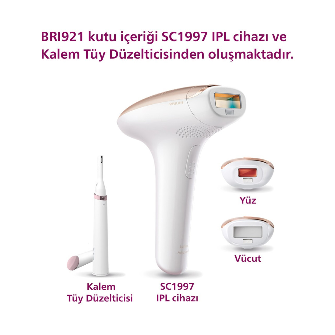 Philips Lumea Brı921/00 Lazer Epilasyon Ipl Tüy Alma Cihazı Ve Satin Kalem Düzeltici
