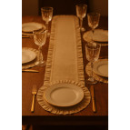 YUNUSOĞLU HOME Fırfırlı Runner ve Supla Takımı - Masa Örtüsü Takımı 7 Parça 145X40