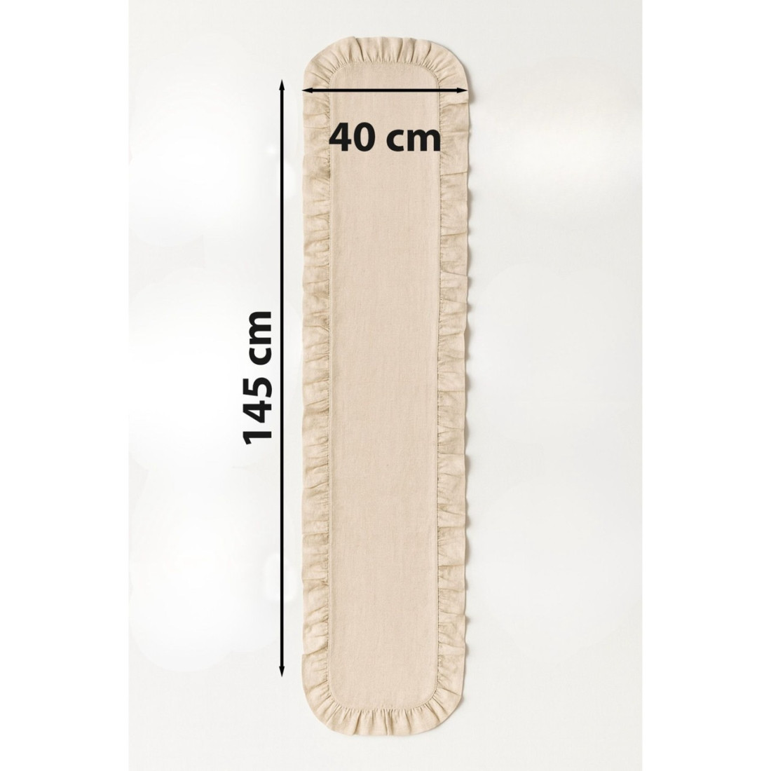 YUNUSOĞLU HOME Fırfırlı Runner ve Supla Takımı - Masa Örtüsü Takımı 7 Parça 145X40