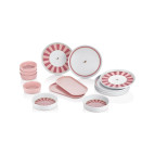 Kitchen Life Lovely Birds Kahvaltı Takımı 14 Parça 6 Kişilik Pembe Beyaz Seramik Set