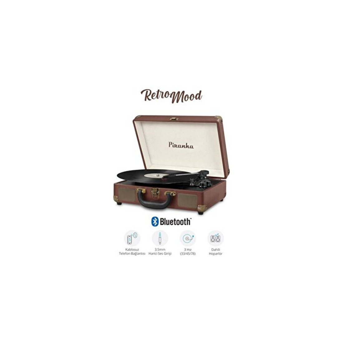 Piranha 7325 Çantalı Pikap Kahverengi Güçlü Stereo Hoparlörler ile Taşınabilir