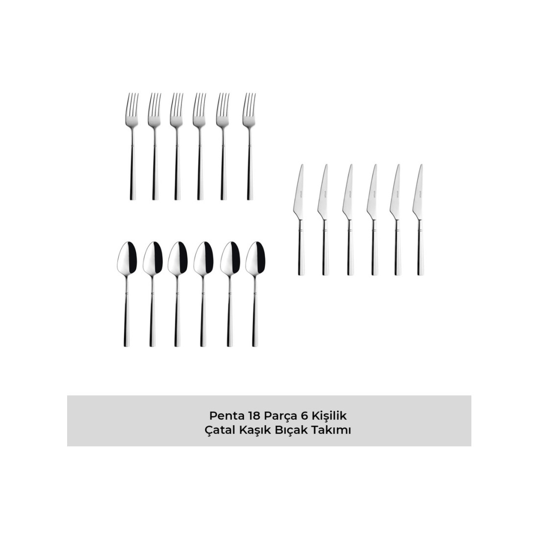 Emsan Penta 18 Parça 6 Kişilik Çatal Kaşık Bıçak Takımı
