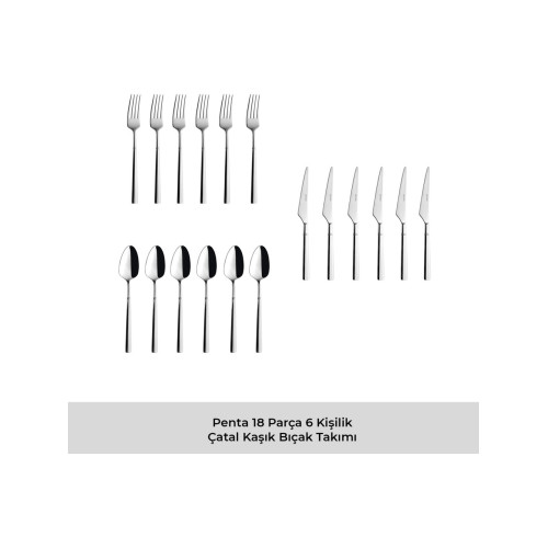 Emsan Penta 18 Parça 6 Kişilik Çatal Kaşık Bıçak Takımı