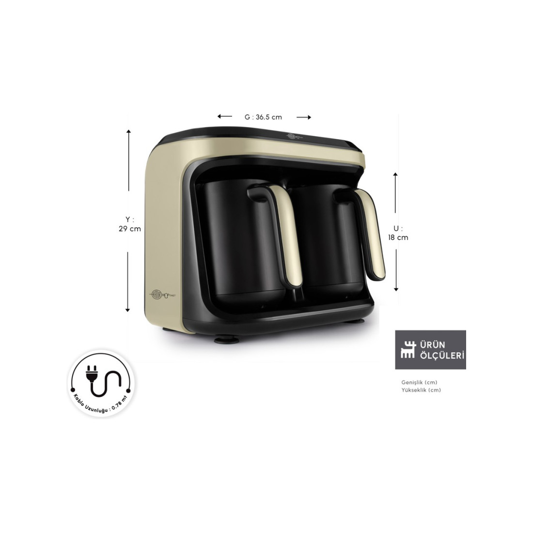 Karaca Hatır Hüp Düet Aromalı, Közde ve Türk Kahve Makinesi 10 Fincan Kapasiteli Bol Köpüklü Krem