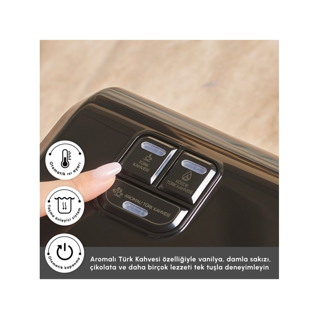 Karaca Hatır Hüp Düet Aromalı, Közde ve Türk Kahve Makinesi 10 Fincan Kapasiteli Bol Köpüklü Krem