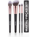 Flormar 4'lü Makyaj Fırçası Seti (Allık-Fondöten-Far-Crease) - Makeup Brush Set - 8690604597772