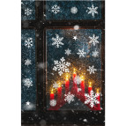 tifopix Yeni Yıl Kar Taneleri Sticker Seti - Yeni Yıl Kış Temalı Kar Taneleri Yılbaşı Cam Etiket Seti