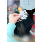 tifopix Yeni Yıl Kar Taneleri Sticker Seti - Yeni Yıl Kış Temalı Kar Taneleri Yılbaşı Cam Etiket Seti