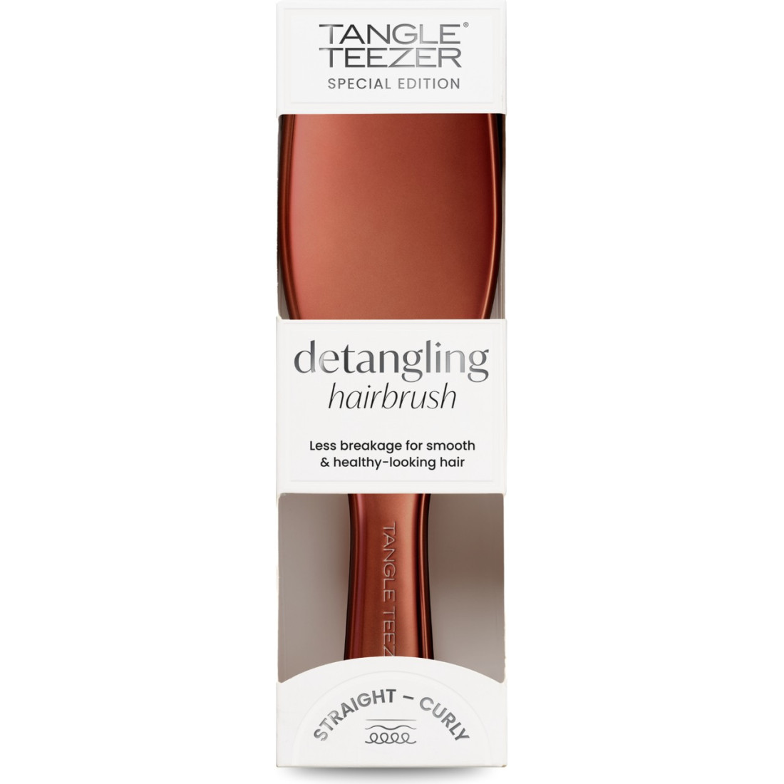 Tangle Teezer Ultimate Detangler Saç Fırçası-Tarak Düz ve Kıvırcık Saçlar için Chrome Choc Bronze Renk
