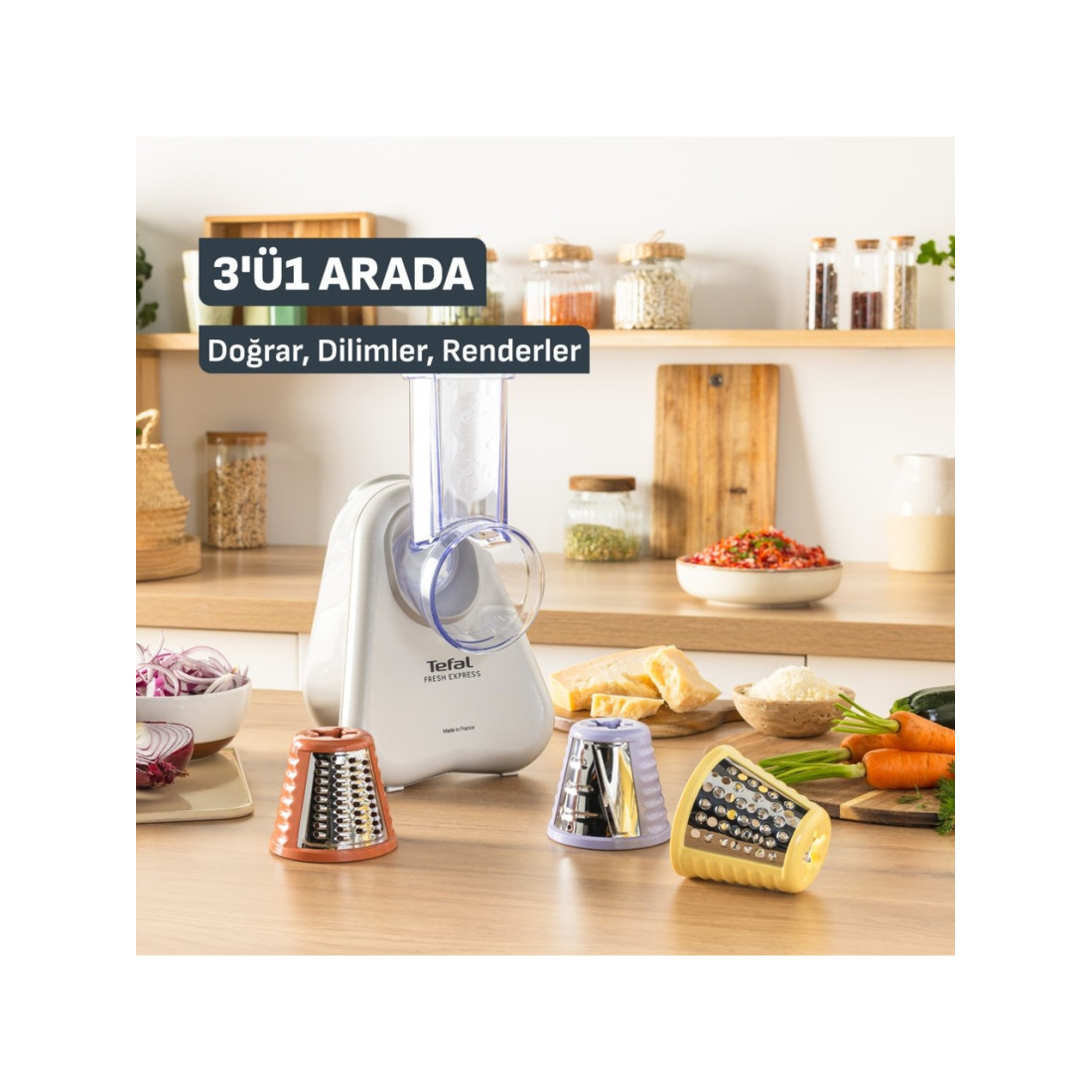 Tefal Fresh Express 150 Watt 3 Fonksiyonlu Doğrayıcı Rondo
