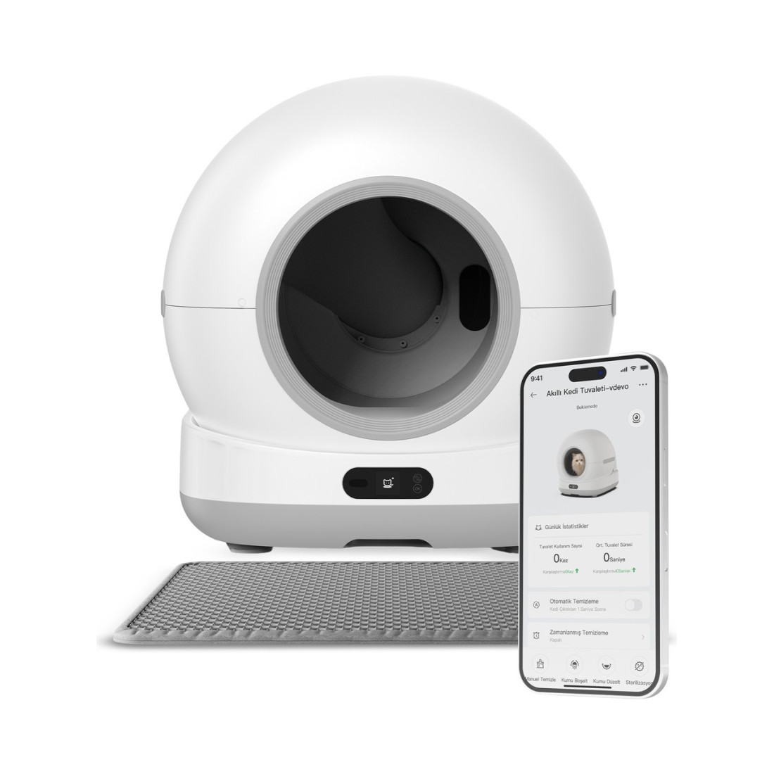 Xenon Smart Akıllı Otomatik Kedi Tuvaleti Uv Sterilizasyonlu 72L Hacim 7l Kapasiteli Mobil Uygulama Kontrollü Cat Cleaner X8624