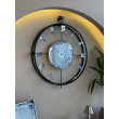 MetaQuartz Aksesuar Chakra Roma ( Siyah Gümüş ) Full Çelik Roma Rakamlı (Pilli Led) Modern (Mobilya) Duvar Saati