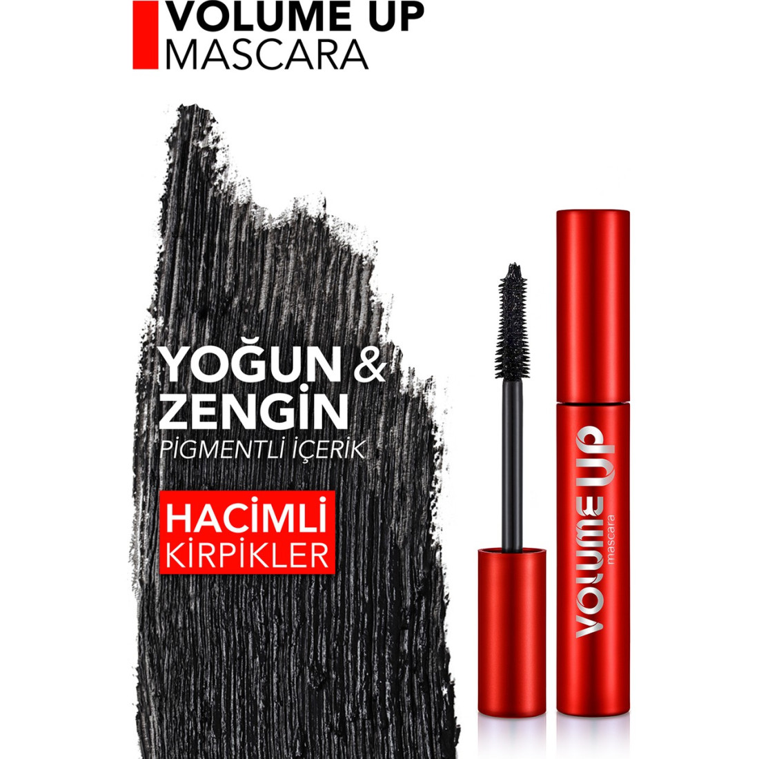 Flormar Volume Up Mascara Yoğun Hacim ve Lifting Etkili Kat Kat Uygulanabilir Maskara (000 Black) 8682536100724
