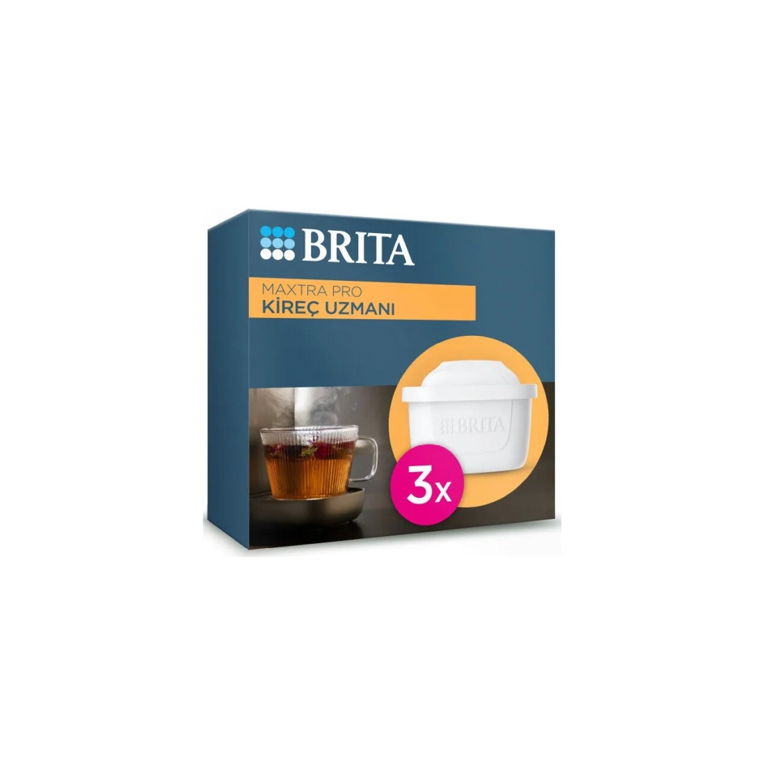 BRITA MAXTRA PRO Kireç Uzmanı Yedek Su Arıtma Filtresi, 3’lü