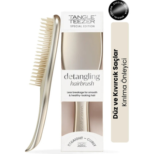 Tangle Teezer Ultimate Detangler Tarak Dolaşık Açıcı Islak & Kuru Düz ve Kıvırcık Saçlar için Bej Renk