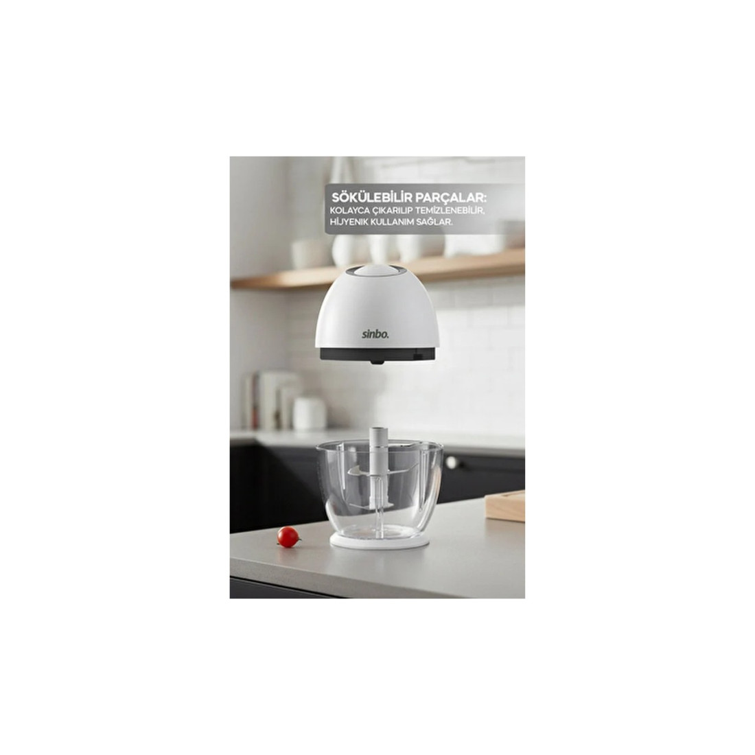 Sinbo SHB-7503 Paslanmaz Çelik Bıçaklı Şarjlı Kablosuz Rondo 450 ml Beyaz Plastik Hazneli