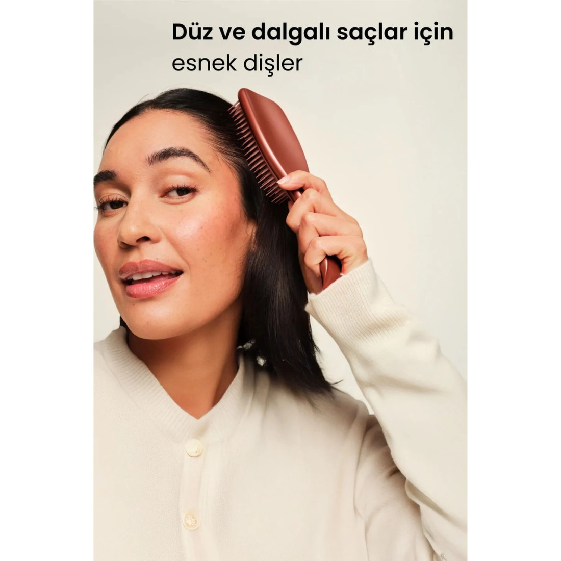 Tangle Teezer Ultimate Detangler Saç Fırçası-Tarak Düz ve Kıvırcık Saçlar için Chrome Choc Bronze Renk