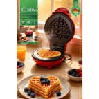 Kiwi KSM-2401W Mini Waffle Makinesi 350W Kalp Yüzey Şekilleri Yapışmaz Plaka Özelliği ile