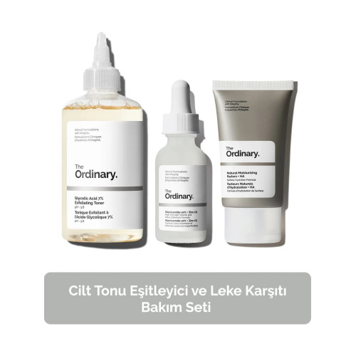 The Ordinary Cilt Tonu Eşitleyici ve Leke Karşıtı Bakım Seti- Tonik 100ML + Leke Serumu 30ML + Nemlendirici 30ML