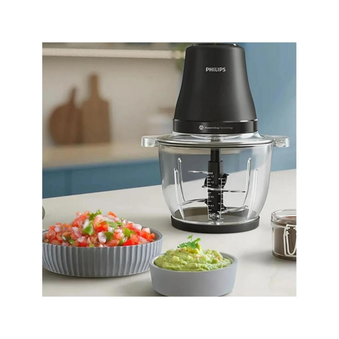 Philips HR1502/00 4 Bıçaklı Doğrayıcı 3000 Serisi Siyah Plastik Hazneli 500 W Güç ve PowerChop Teknolojisi