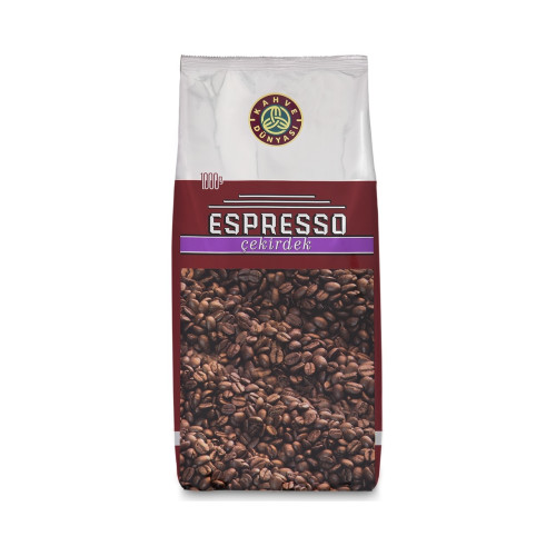 Kahve Dünyası 1000gr Çekirdek Espresso Kahve Menşei Türkiye Lezzetli ve Kafeinli