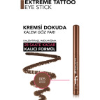 Flormar Extreme Tattoo Mat & Işıltılı Asansörlü Kalemtıraşlı Jel Göz Kalemi & Far Stick - 005 Bronze