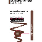 Flormar Extreme Tattoo Mat & Işıltılı Asansörlü Kalemtıraşlı Jel Göz Kalemi & Far Stick - 003 Cocoa