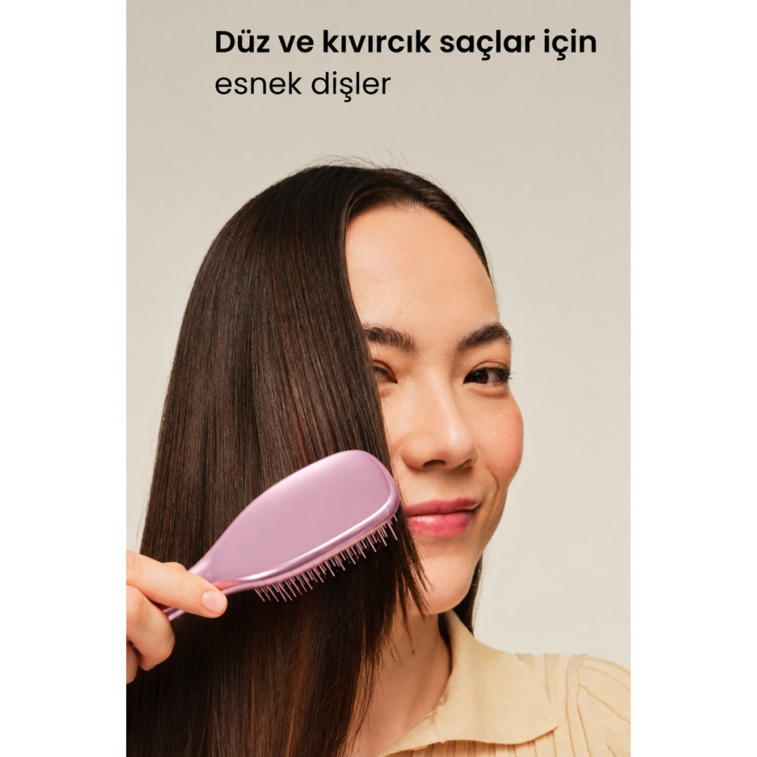 Tangle Teezer Mini Ultimate Detangler Satin Pink Chrome Saç Fırçası-Tarak / Mini Boy