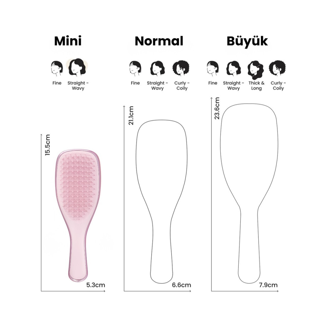 Tangle Teezer Mini Ultimate Detangler Satin Pink Chrome Saç Fırçası-Tarak / Mini Boy