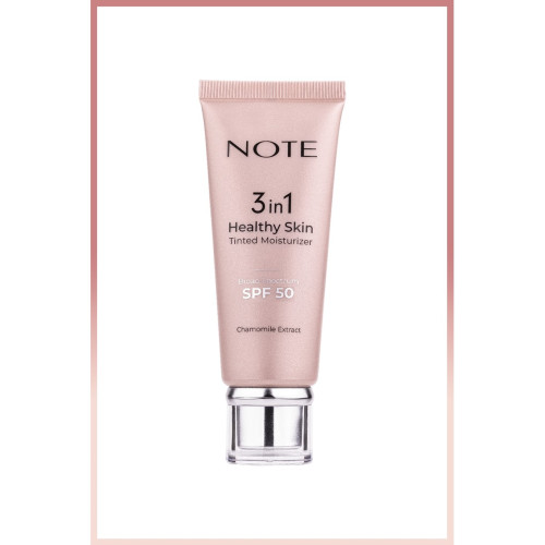 Note Cosmetics 3 in 1 Healthy Skin Light Tinted Moisturizer SPF 50 Renk Ton Eşitleyici Aydınlatıcı Krem 00 Açık Ton