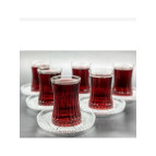 Paşabahçe Elysia Çay Bardağı ve Riva Çay Tabağı Seti 12 Parça