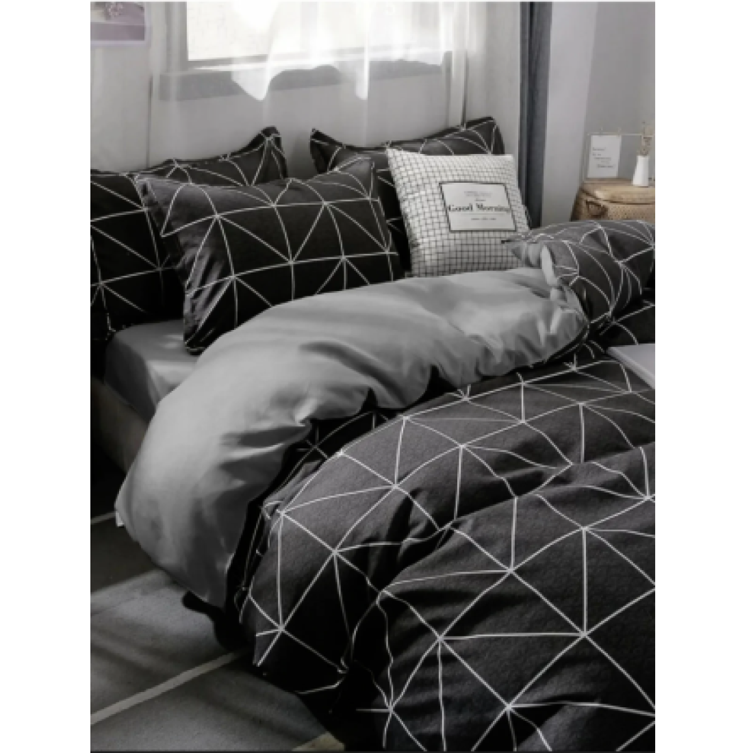 Çarşafı Lastikli Çift Taraflı Çift Kişilik Nevresim Takımı