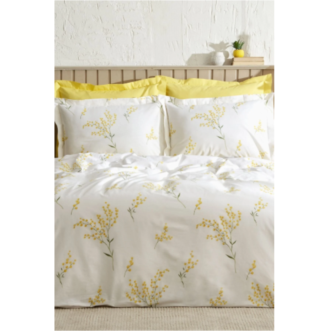 Karaca Home Loretta Sarı %100 Pamuk Çift Kişilik Nevresim Takımı (PP)