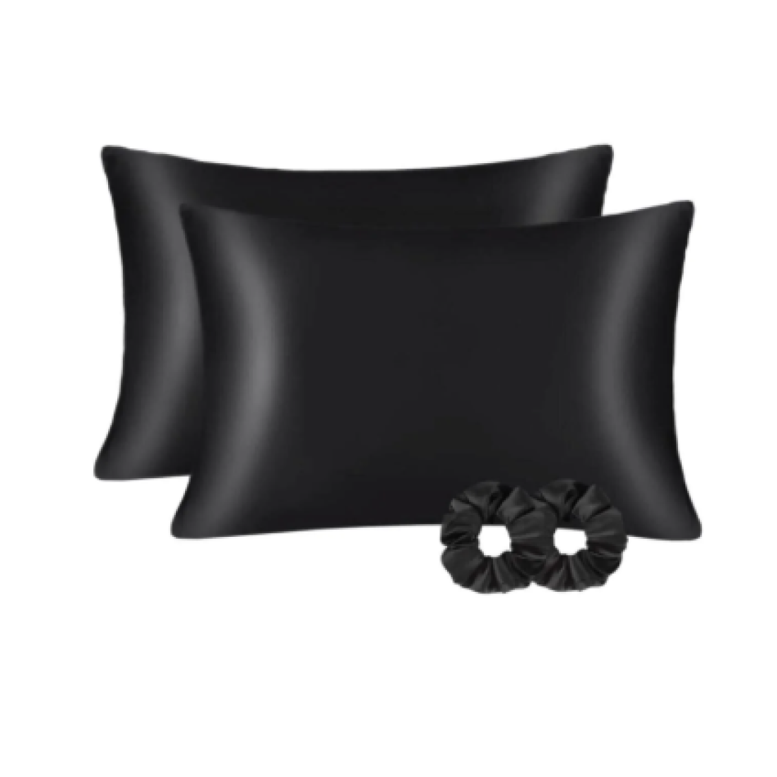 siyah saten yastık kılıf 2 li