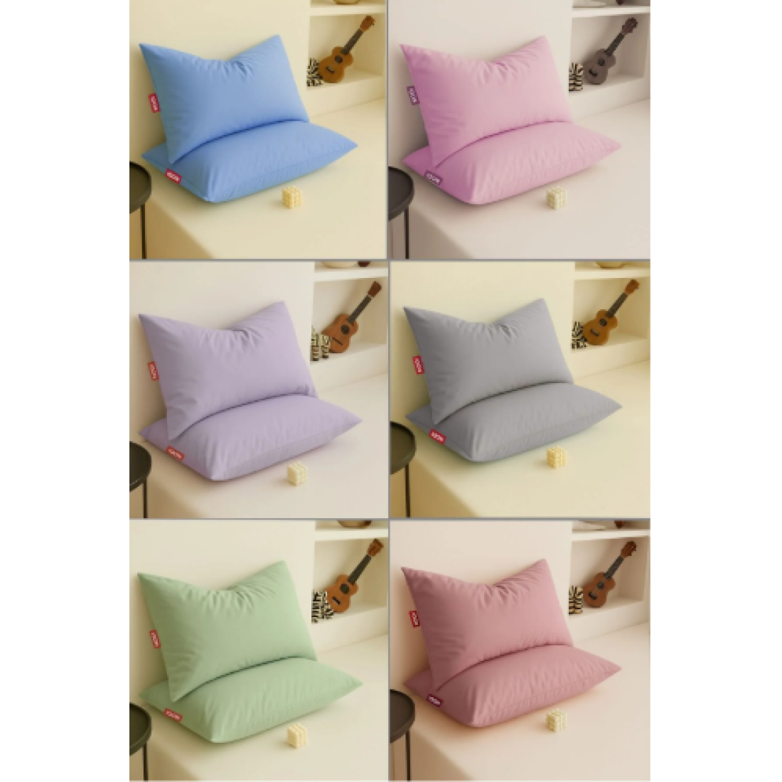 İQON Yastık Kılıfı 12 Adet | mavi | pembe | lila | gri | çağla | gülkurusu |