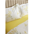 Karaca Home Loretta Sarı %100 Pamuk Çift Kişilik Nevresim Takımı (PP)