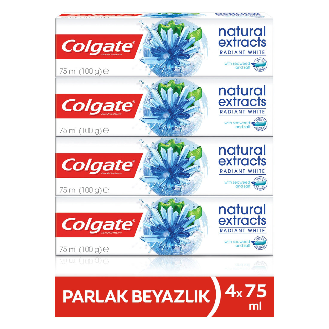 Colgate Natural Extracts Deniz Yosunu Tuzu Beyazlatıcı Diş Macunu 75 Ml X 4 Adet