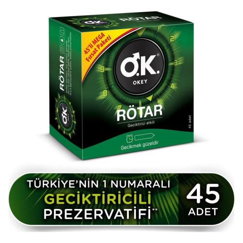 Okey Rötar Geciktiricili 45'Li Prezervatif Fırsat Paketi