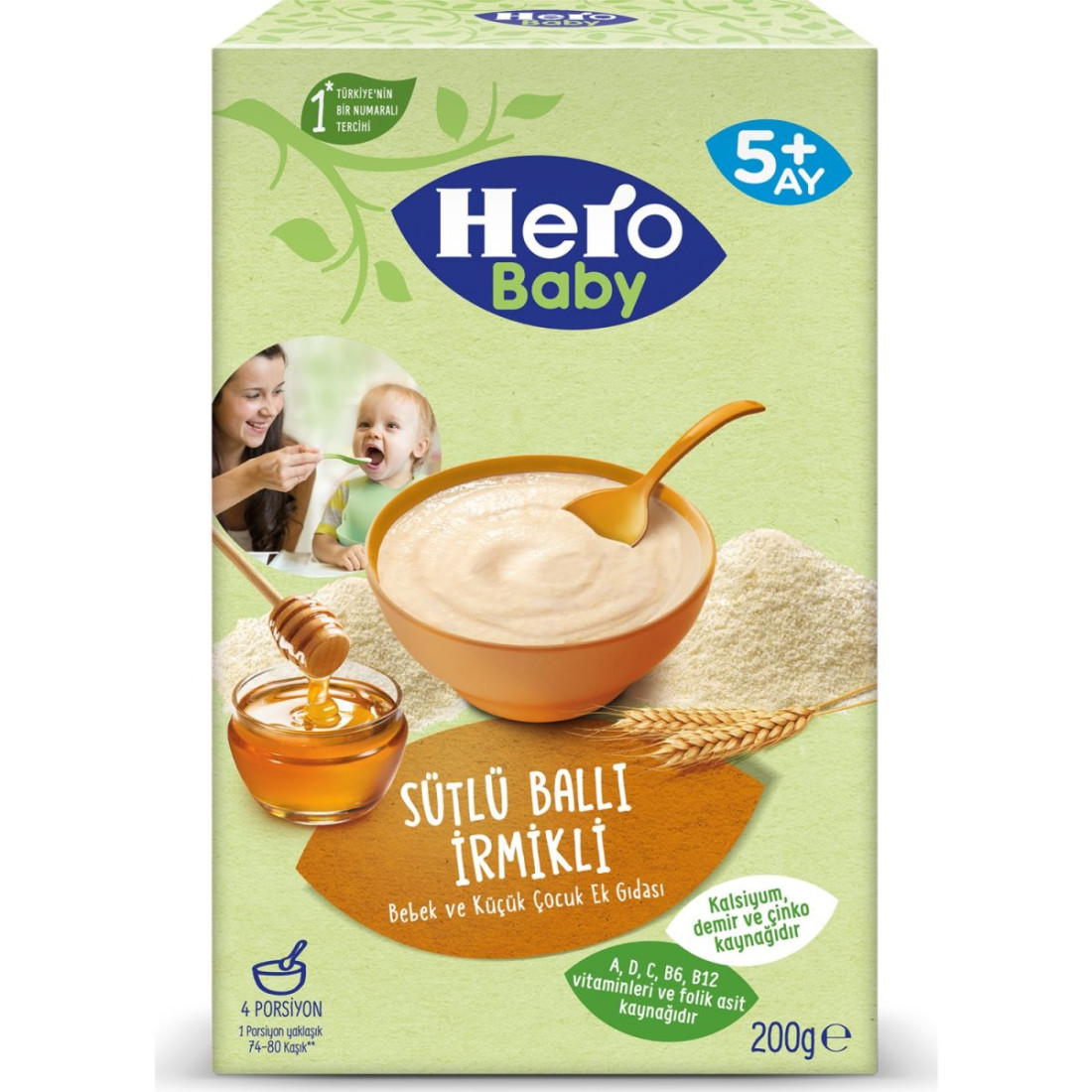 Hero Baby Sütlü İrmikli Ballı Kaşık Mama 200G
