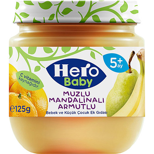 Hero Baby 125 G Muzlu Mandalinalı Armutlu Kaşık Mama
