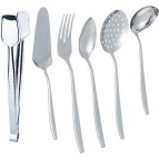 Nehir Sahra Sade 6 Parça Servis Takımı, Kepçe,Kevgir,Kaşık,Kürek,Kevgir,Izgara Maşası