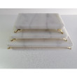 Mermer Sunumluk 3'Lü Set Gold Ayaklı