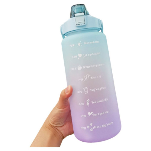 Motivasyonel Su Matarası Su Şişesi Suluk 2L Tritan Spor Salonu Su Şişesi Bpa Içermez Suluk (Renk Seçenekleri Mevcuttur)