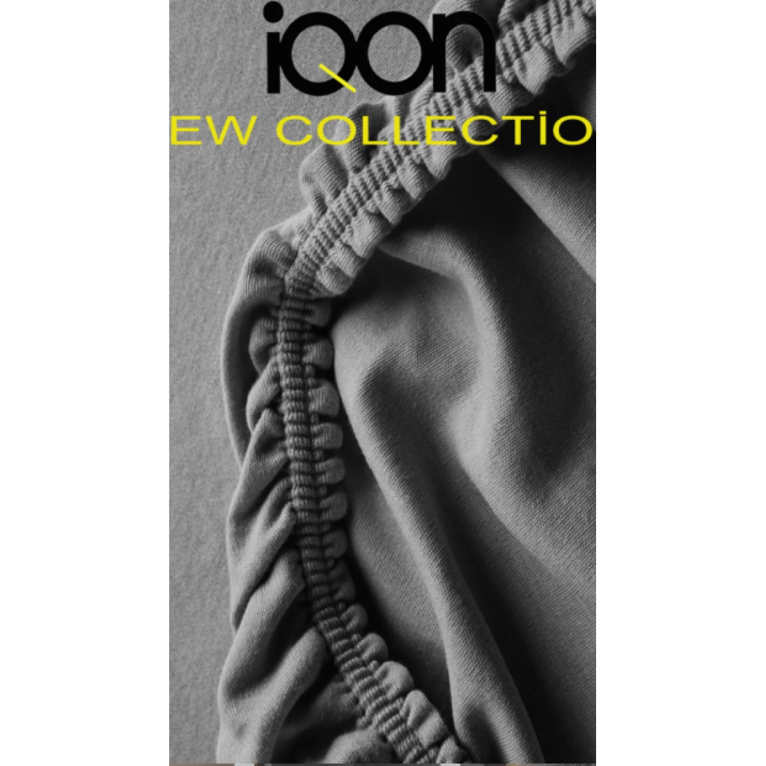 İqon Lastikli Çarşaflı Nevresim Takımı Çift Kişilik Gri-Siyah Blackgrey