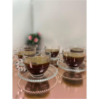 Girona 6'Lı Kulplu Boncuklu Çay- Türk Kahvesi Seti