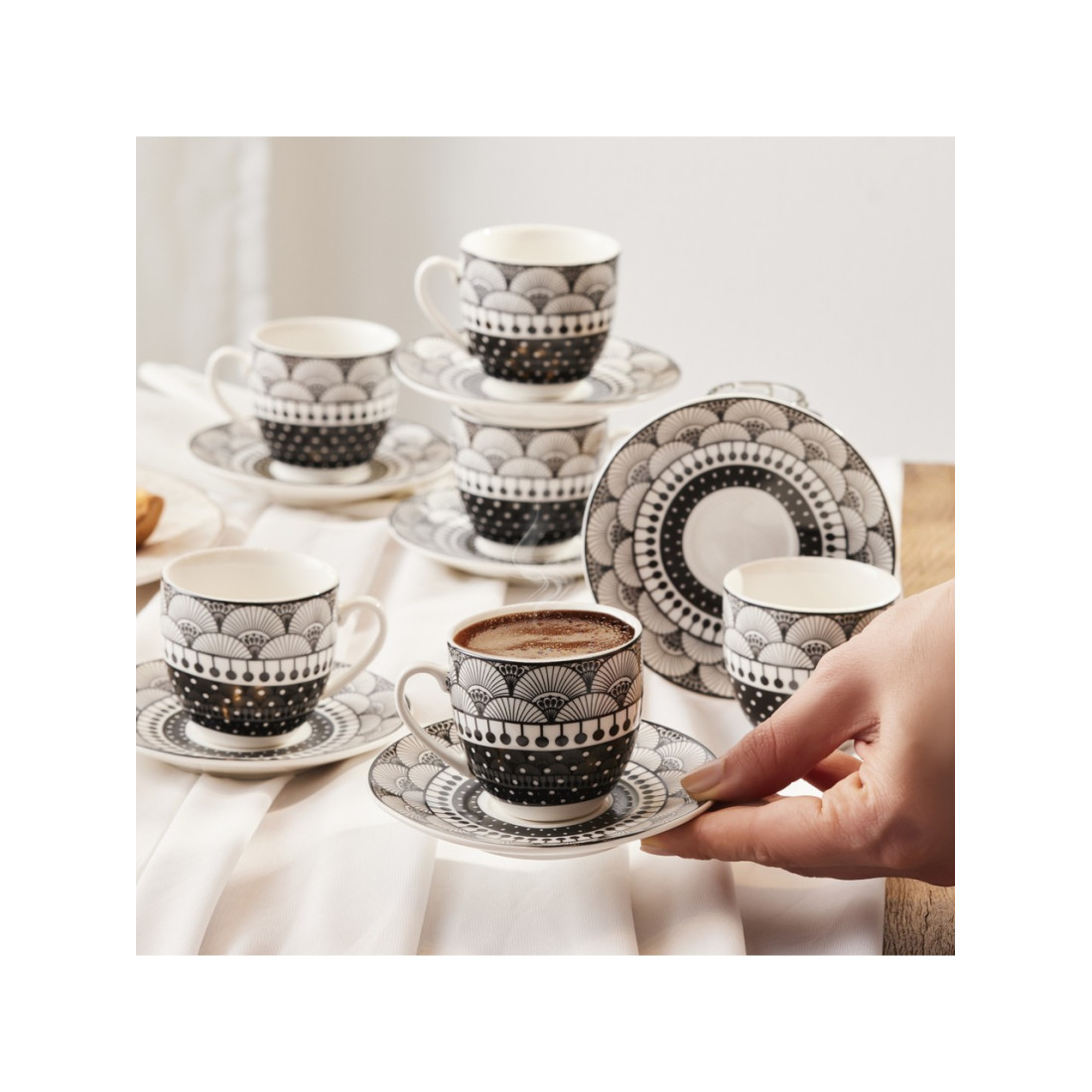 Karaca Aysel 6 Kişilik Kahve Fincan Takımı 85 Ml
