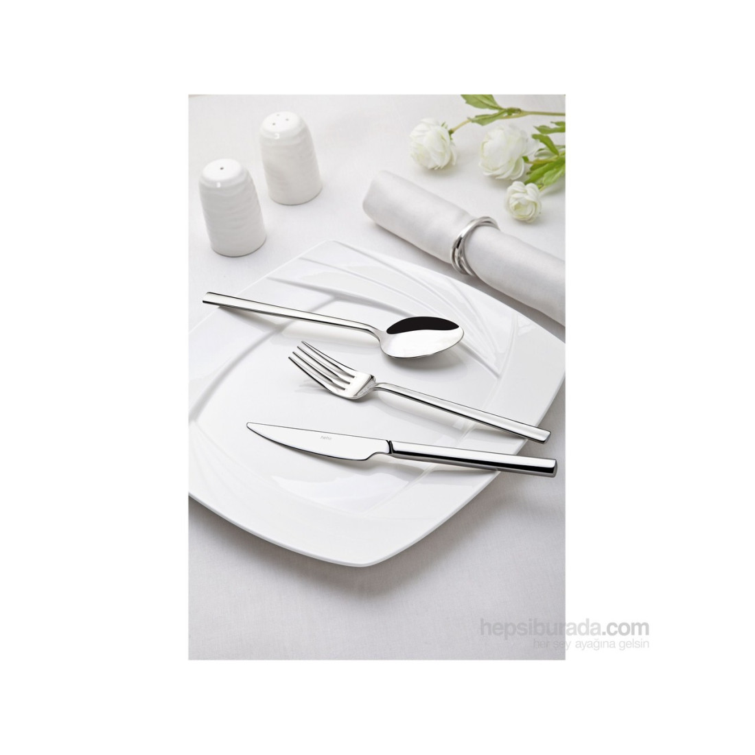 Nehir Dalyan Sade 60 Parça 12 Kişilik Çatal Kaşık Takımı