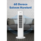 Kumtel Ktf-258W Kule Tipi Vantilatör Beyaz