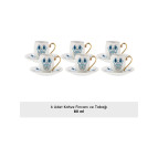 Karaca İznik 6 Kişilik Kahve Fincan Takımı 80 Ml
